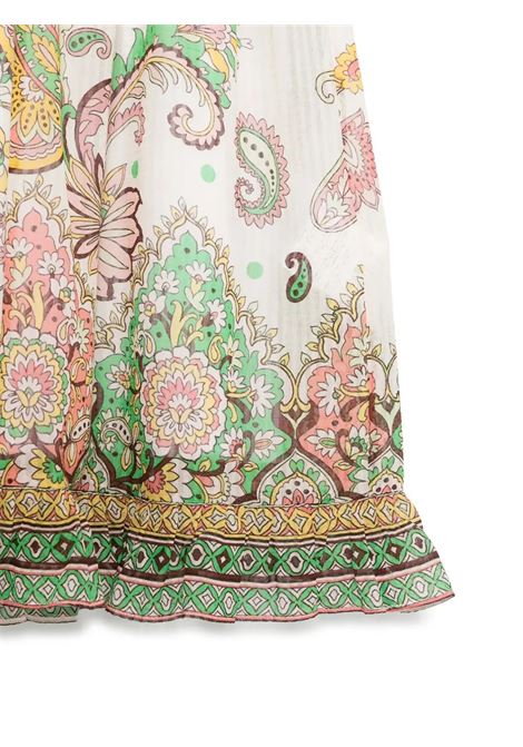 White Muslin Long Skirt With Placed Print ETRO KIDS | GW7A64-M0065105MC